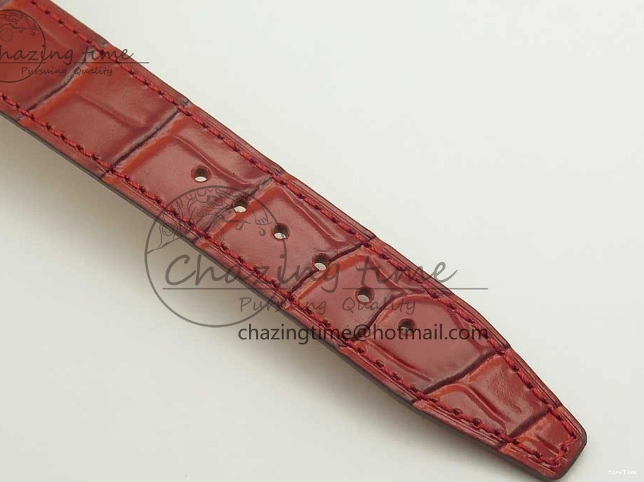 MIROTIME 0319 Portofino IW458101 RG MK 1:1 Best Edition Silver Dial On Red Leather Strap MIYOTA FashionForward 7162